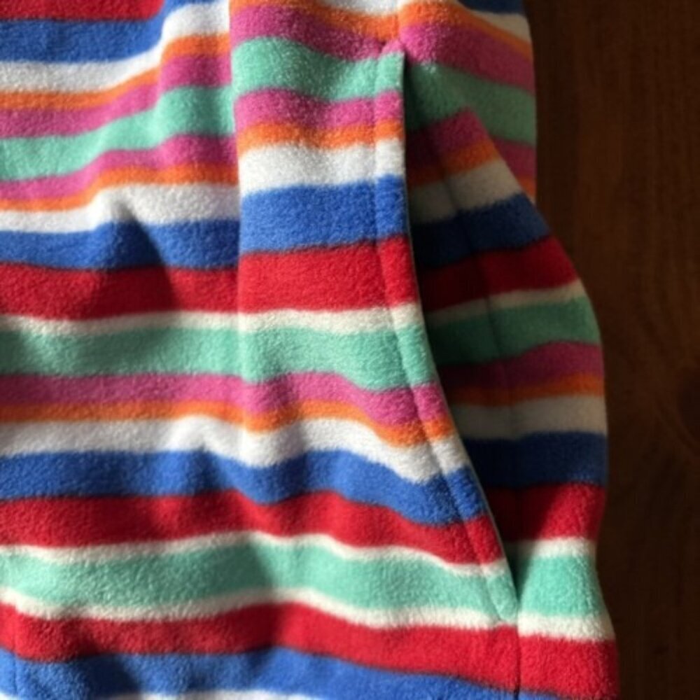 Lands End Pullover Snap Front Fleece Size XL Green Striped new item - Picture 6 of 6